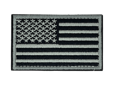 Tactical USA Flag Patch with Detachable Backing (Color: grey)